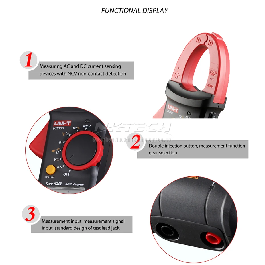 UNI-T цифровой клещи UT213C UT213B UT213A True RMS мультиметр Авто Диапазон температуры AC DC Амперметр Res емкость Freq NCV