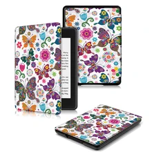 Print SlimShell PU leather Smart Cover for Amazon Kindle Paperwhite 4 Case 10th Generation for Capa Kindle Paperwhite 2018 Case stylish protective pu leather flip open carrying case w buckle for amazon kindle 4 black