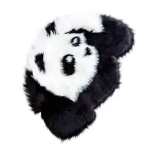 Коврик с изображением панды из искусственной овчины, пушистый ковер для гостиной, гладкий пушистый коврик из овечьего меха, моющийся коврик для спальни, искусственный детский игровой коврик