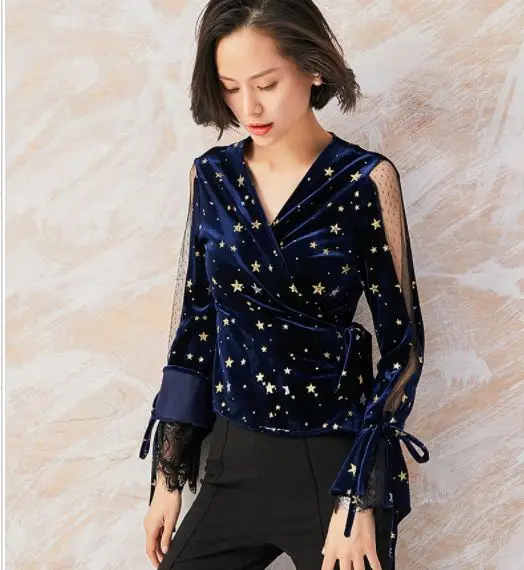 2019 Runway Designer Tops Blouse Women 