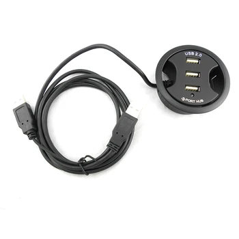 

Office Computer Desk Round Portable Round 3-Port Expansion Interface USB Splitter USB Hub Converter for Laptop PC for Mac