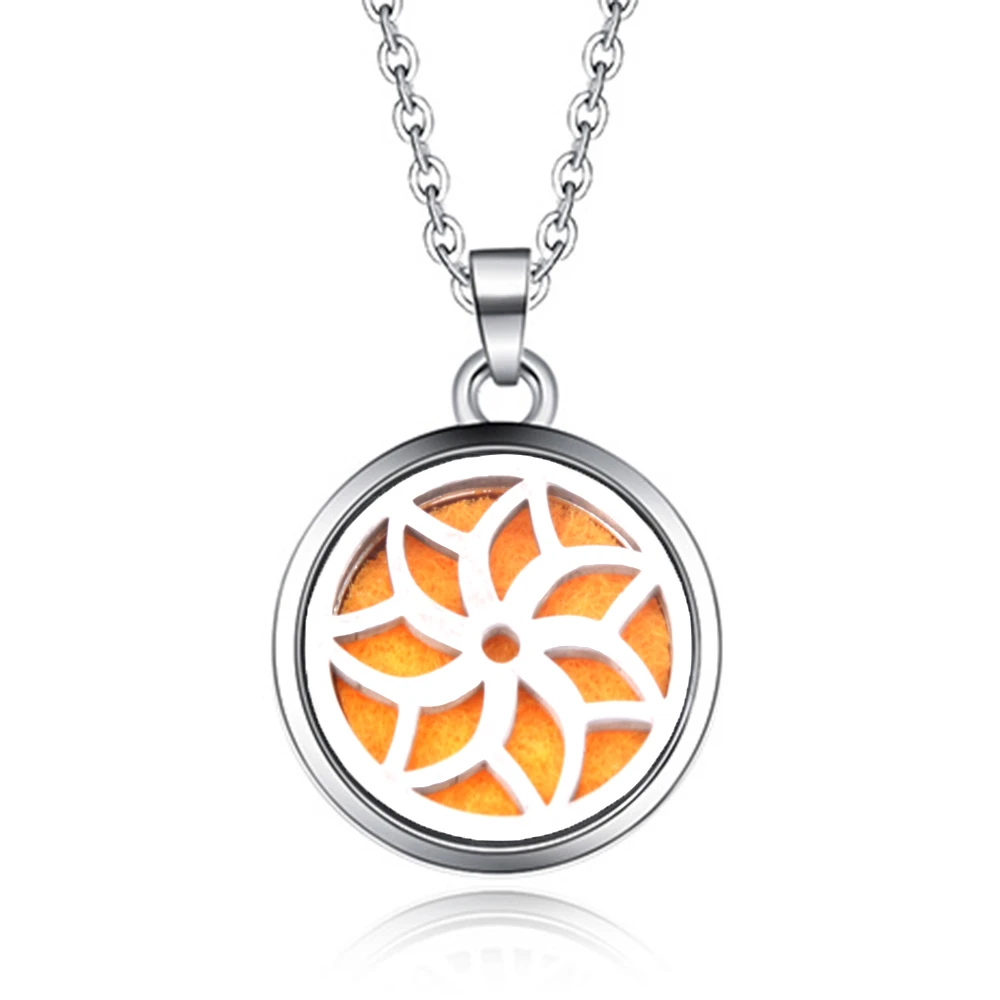 

Hexagonal pattern Aroma Box Necklace Magnetic Stainless Steel Aromatherapy Essential Oil Diffuser Perfume Box Locket Pendant