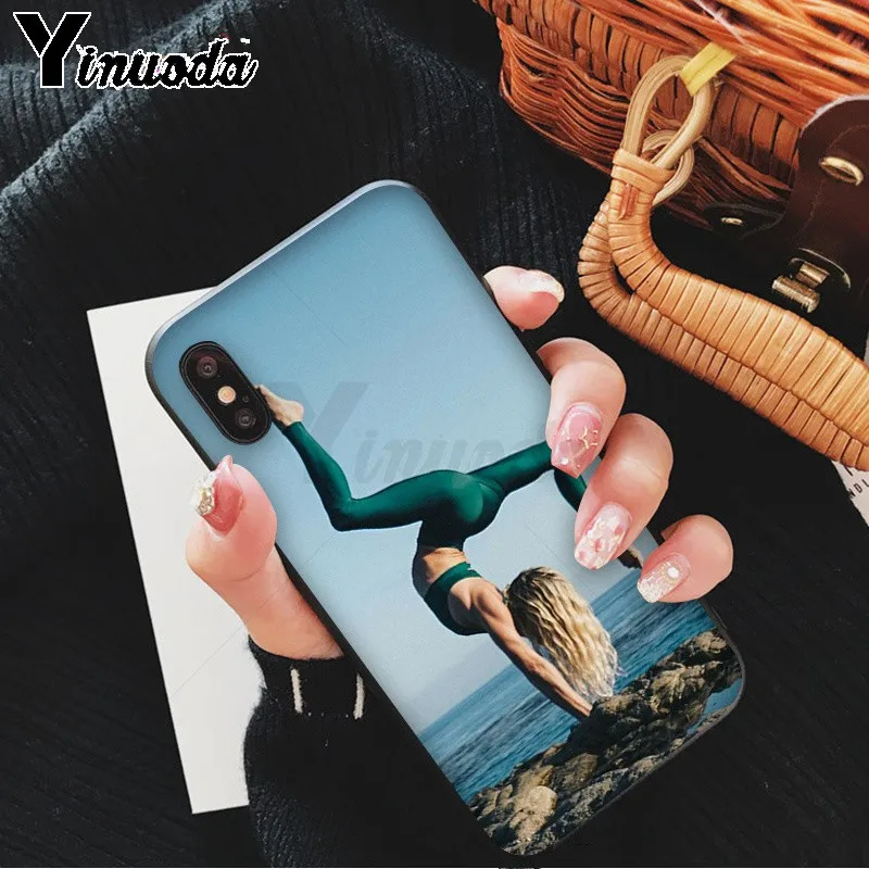 Yinuoda Девушка Йога DIY Роскошный Высокий протектор на конце чехол для iPhone 5 5Sx 6 7 7plus 8