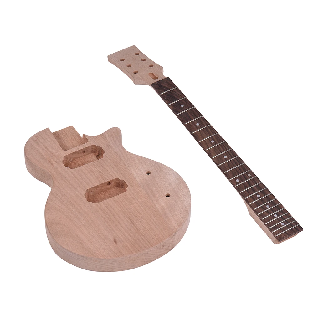 

Children LP Style Unfinished DIY Electric Guitar Kit Mahogany Body & Neck Rosewood Fingerboard Double Dual-coil Pickups