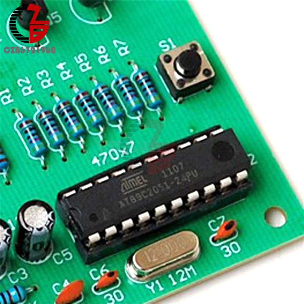 DIY Kit модуль 9 V-12 V AT89C2051 6 цифровой светодиодный Запчасти для электронных часов