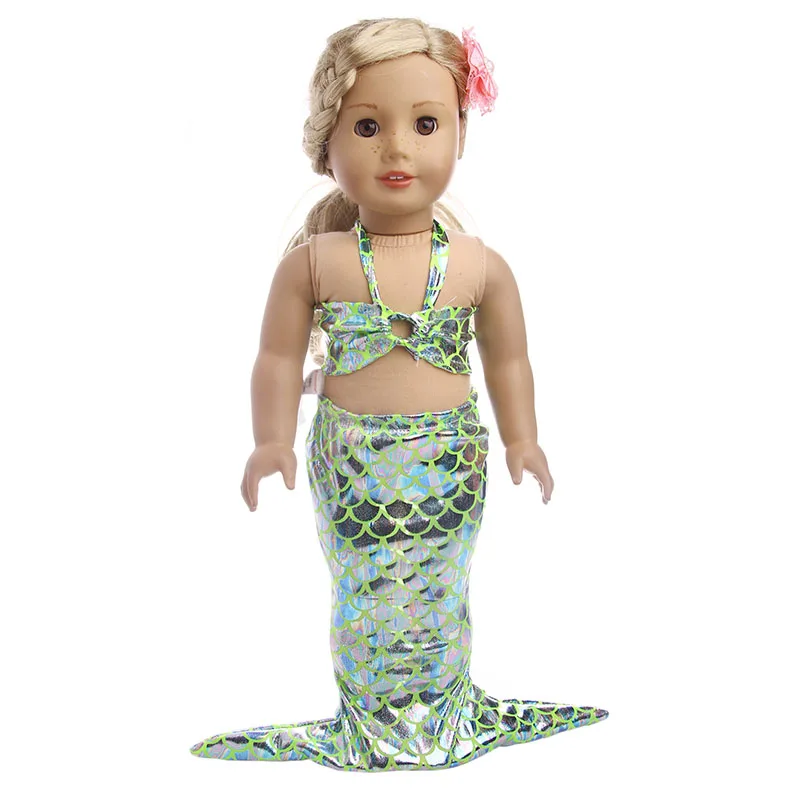 Кукольной одежды 15 цветов костюм русалки для девочек 18 дюймов американская кукла& 43 см для ухода за ребенком для мам Кукла-младенец для поколения девочек плюшевого мишки, игрушка