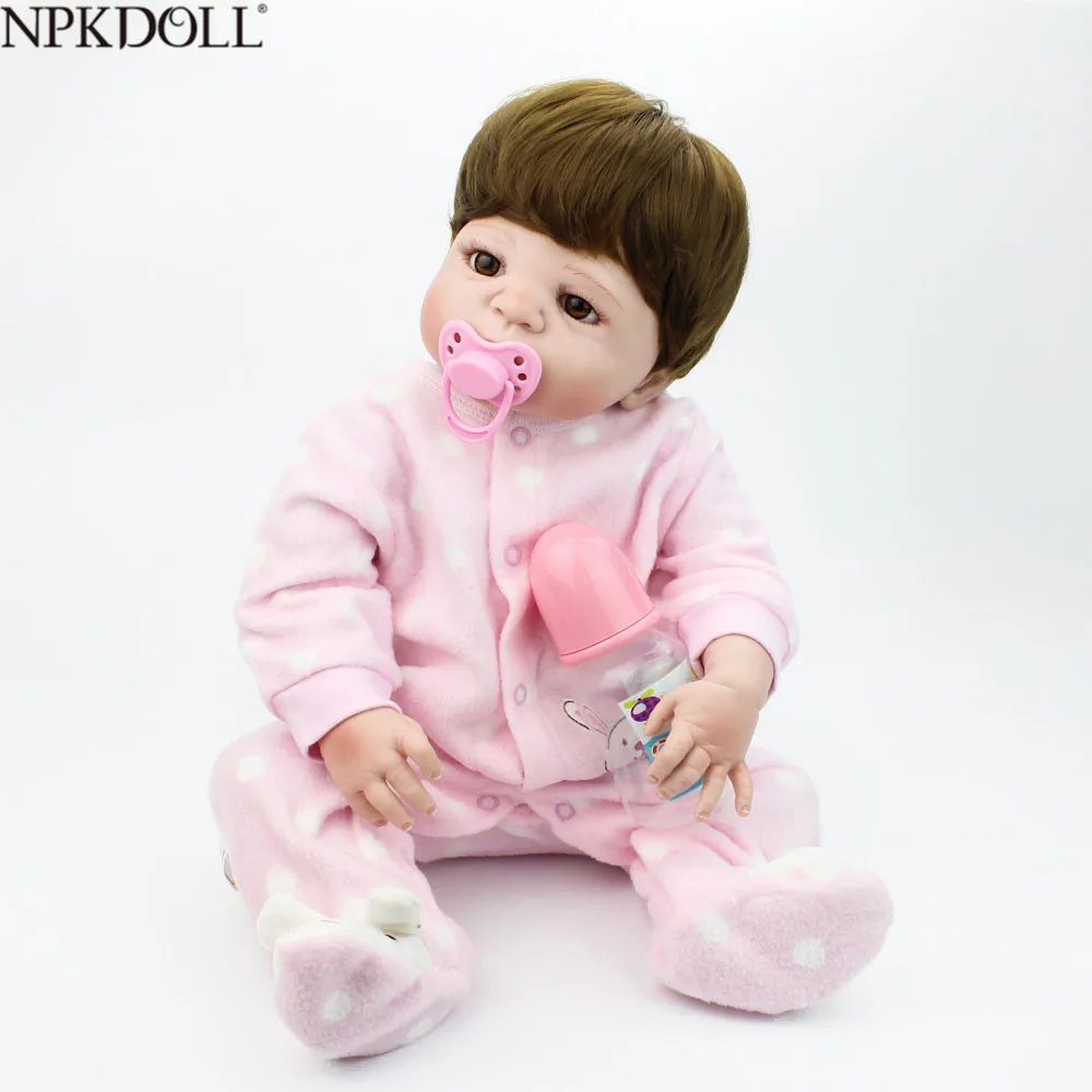 

NPKDOLL 22 Inch Doll Reborn Full Body Silicone Reborn Dolls Toys For Girls Lifelike Newborn Baby Doll Children Dolls Toy