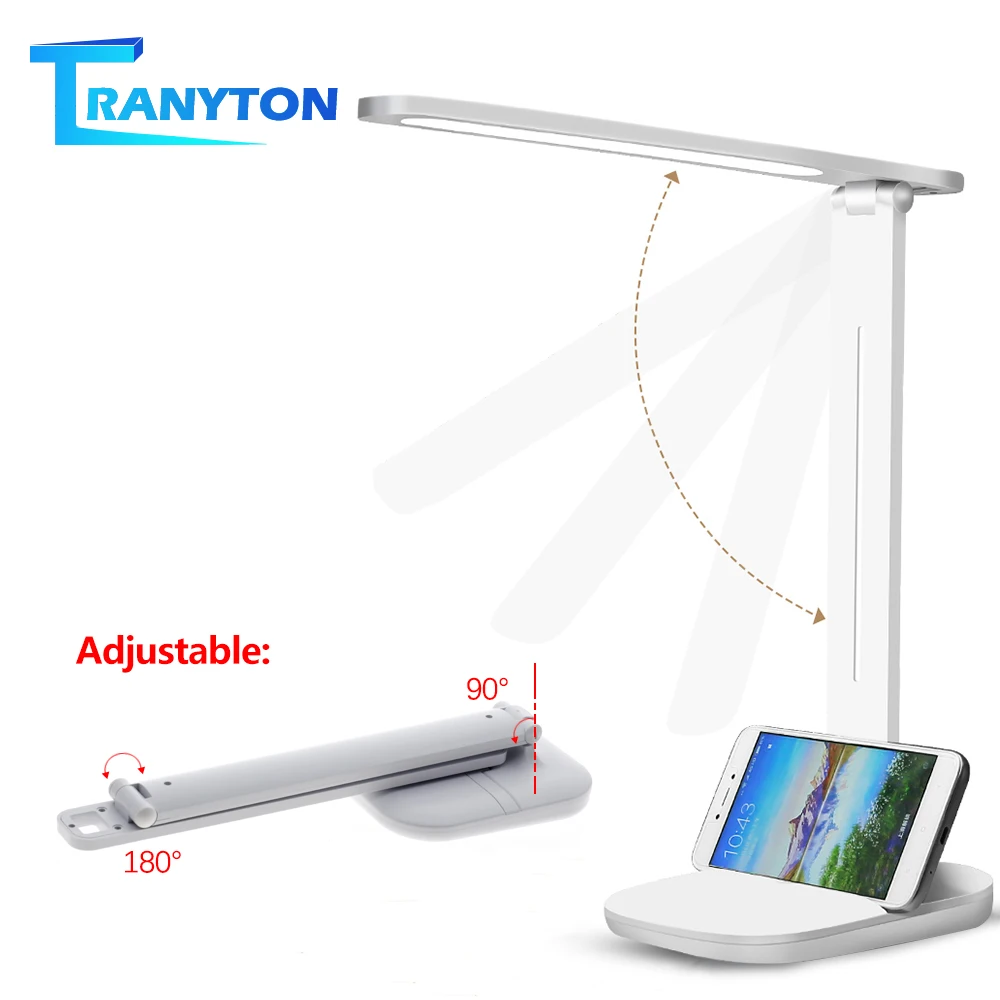 Портативный светодиодный настольный светильник, Складная Настольная лампа с сенсорным затемнением, зарядка через usb, настольный светильник для чтения, для учебы, работы, детский светодиодный ночник