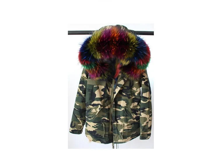 Новые женские парка большой енота меховым капюшоном зимняя куртка натуральной лисы пальто с мехом для женщин толстые мягкие внутри abrigos де