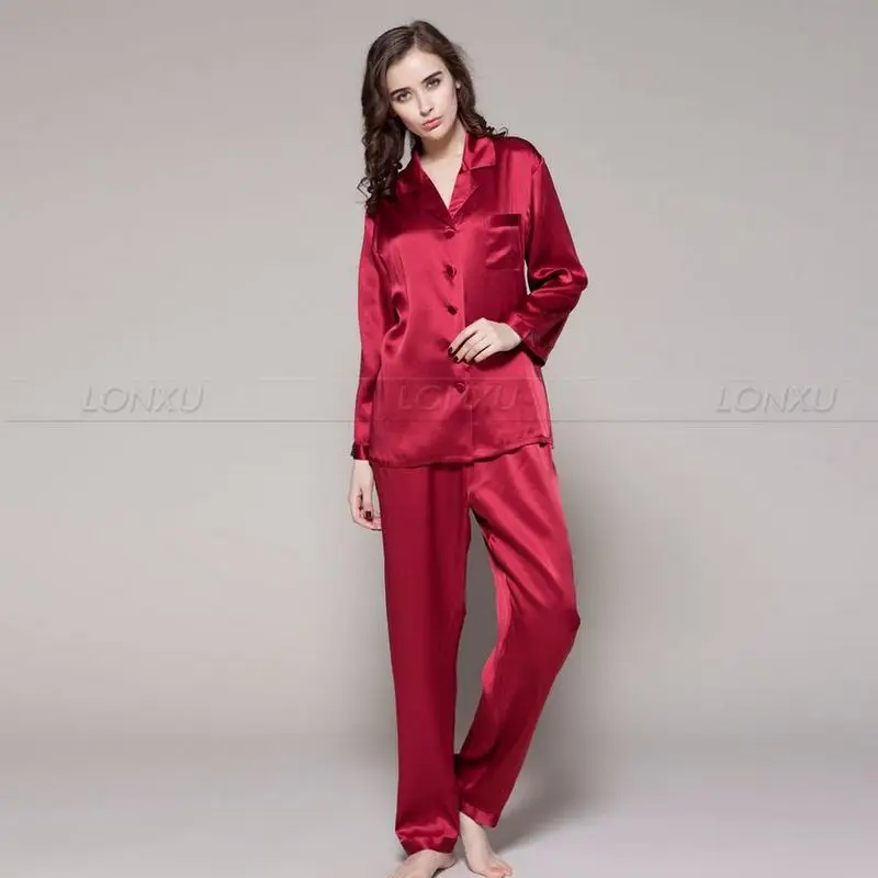 Womens Silk Satin Pajamas Set Pajama Pyjamas Set Sleepwear
