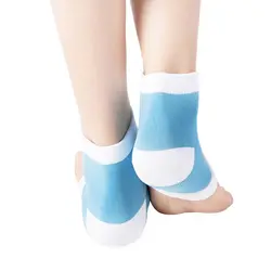 Гель Пятки носки Модные ухода за кожей ног защитные носки синий розовый лечения гладкая носки для ухода за ногами 1 пара