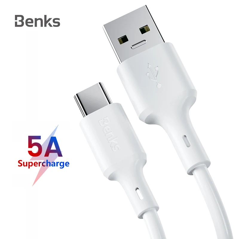 

Benks 5A Super Charge USB C Cable for Huawei P30 P20 Pro Mate 20 10 Pro For Xiaomi Mi 9 Quick Charge 3.0 Type C Cable