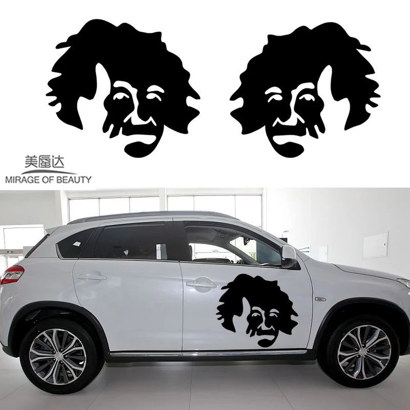 

2 X Wisdom Has The Most Brain Einstein World Into A New Era of Classic Car Stickers for RV Kayak Door Window Vinyl Decal