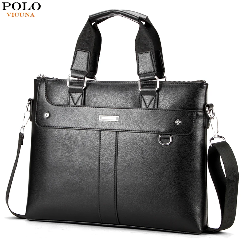VICUNA POLO Simple Solid Color Mens Handbags For Laptop Perfect Quality Leather Briefcase Men Hot Sell Brand Male Office Bags VICUNA POLO Simple Solid Color Mens Handbags For Laptop Perfect Quality Leather Briefcase Men Hot Sell Brand Male Office Bags