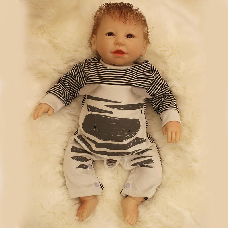 

20Inch Silicone baby Reborn Vinyl Doll Cute Newborn Boy Baby Dolls Handmade Hair for Dolls SDK-79R1 Tsum Tsum Kids Toys lol