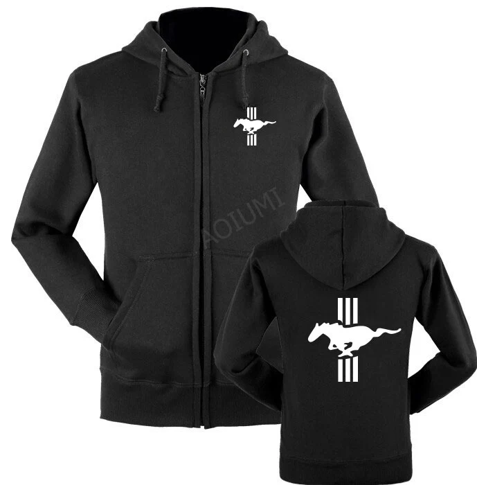 

new 2019 new arrived Solid colour Zipper new Mustang Sweatshirt For Winter Autumn Fleece coats