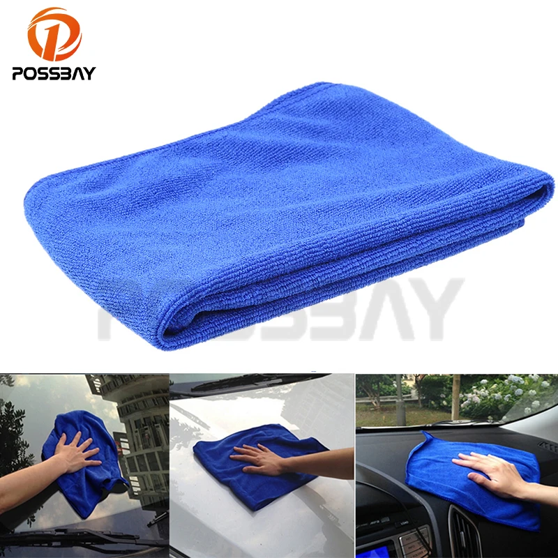 

POSSBAY 30x30/60x30/63x33cm Common Blue Soft Absorbent Wash Cloth Washing Towel Home Auto Car Care Microfiber Car Cleaning Cloth