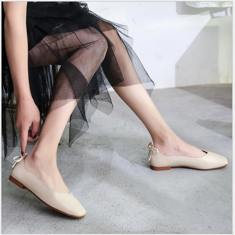 

Women Flat Shoes 2019 new Summer autumn Microfiber Women's casual shoes Non-slip Plus Size 31-43 Square Toe Flat Casual Sandals