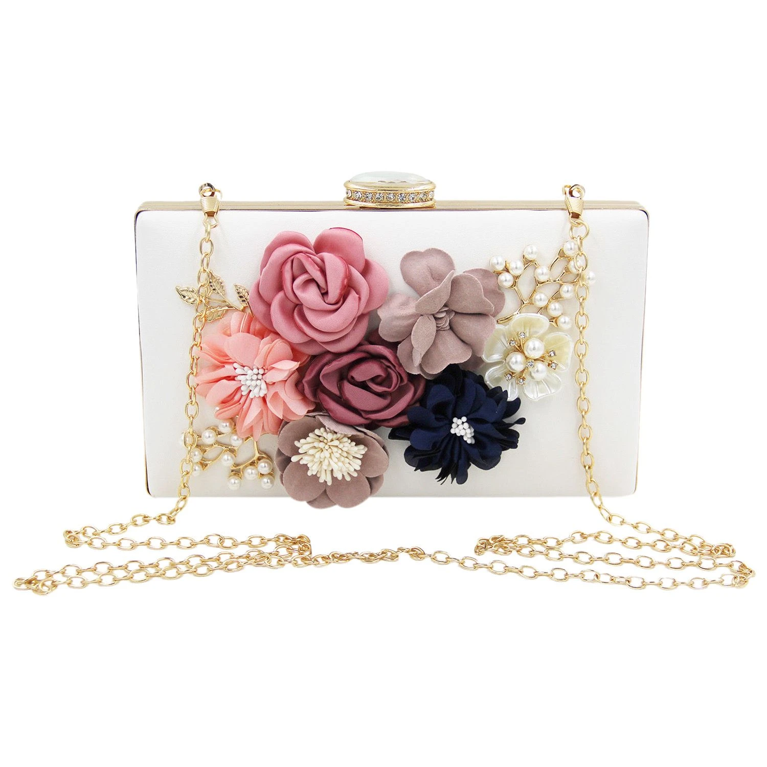 Bolso de mano para mujer, bolsa de mano para fiesta Floral, de noche boda, blanco|Bolsas noche| - AliExpress