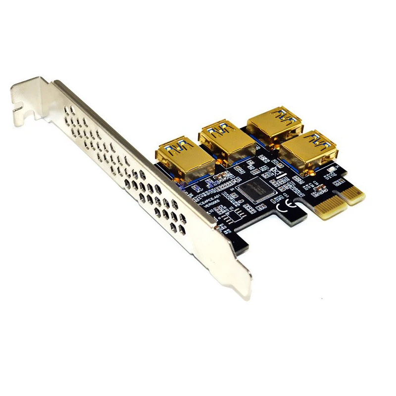 Riser USB 3,0 PCI-E Express 1x to 16x Riser Card Adapter PCIE 1 to 4 Slot PCIe port Multiplier Card for BTC Bitcoin Miner