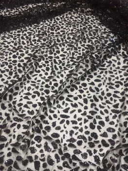 

Popular design embroidered French lace fabric with glitter African net lace fabric LJY-3360 for party dress