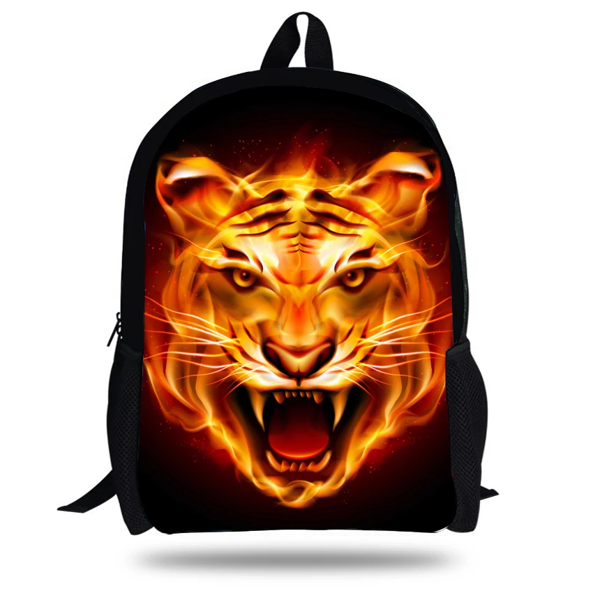 

2019 Hot Sale 16 Inch Mochila Masculina Tiger Head Backpack Child Animal Kids Backpack For Teenage Boys Girls Mens Travel Bag
