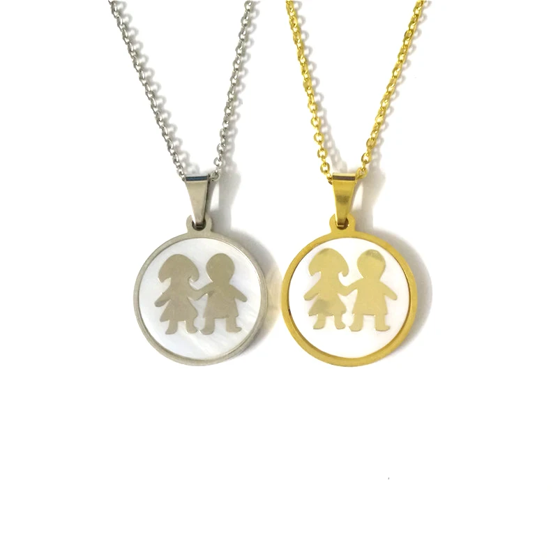 FairLadyHood Gold Silver Color Necklace Family Necklace Jewelry Boy And