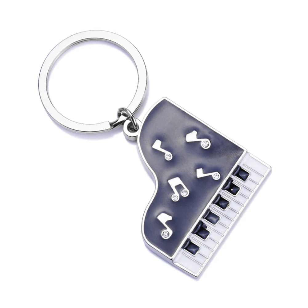 Hot Sale Mini Metal Keychain Music Novelty Items Gifts Drill Glue Piano Key Ring Car Hey Chains Pendant for Women Men &amp | Украшения и