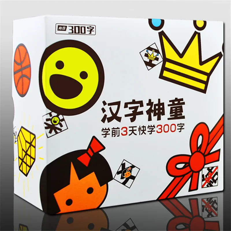 

New Hot Chinese characters cards:learn 300 Chinese characters with the picture ,children early educational Book for kids Baby