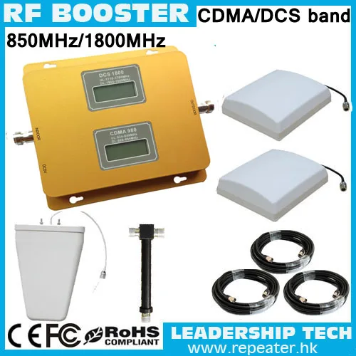 

Up to 1000m2 1800mhz/850mhz dual band LCD 3G mobile phones repeaters GSM1800mhz CDMA800mhz dual band cell phone signal booster