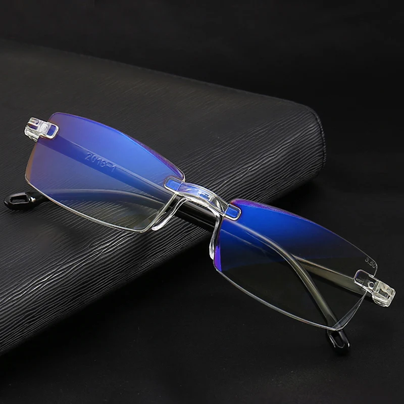 

Fashionable Ultralight Rimless Reading Glasses Women Men Clear Lens Anti-Blu-Ray Computer Glasses Presbyopia Reader Glasses