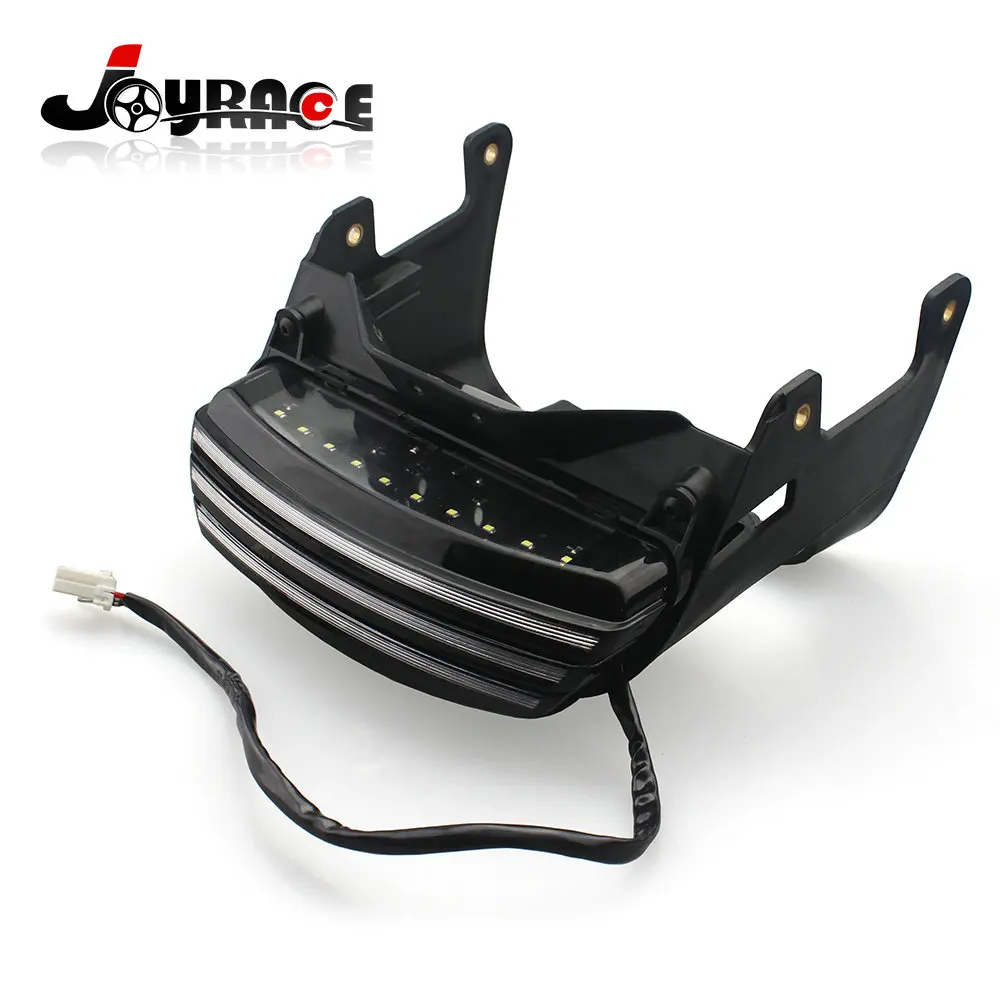 

Motorcycle Lights Tri-Bar Fender Integrated LED License Plate Tail Brake Light Taillight for Harley Dyna Fat Bob FXDF 2008 Up