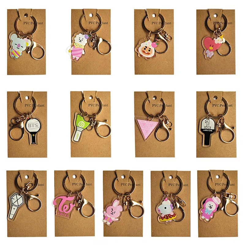 

1Pcs New Arrival GOT7 Wanna One EXO Cartoon Keychain Key Holder Chain Bag Pendant Accessories Keyring Jewelry