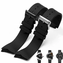 Men’s mechanical watch with 27MM black waterproof rubber strap for VENTURA H24655331 | H24615331 pin buckle strap