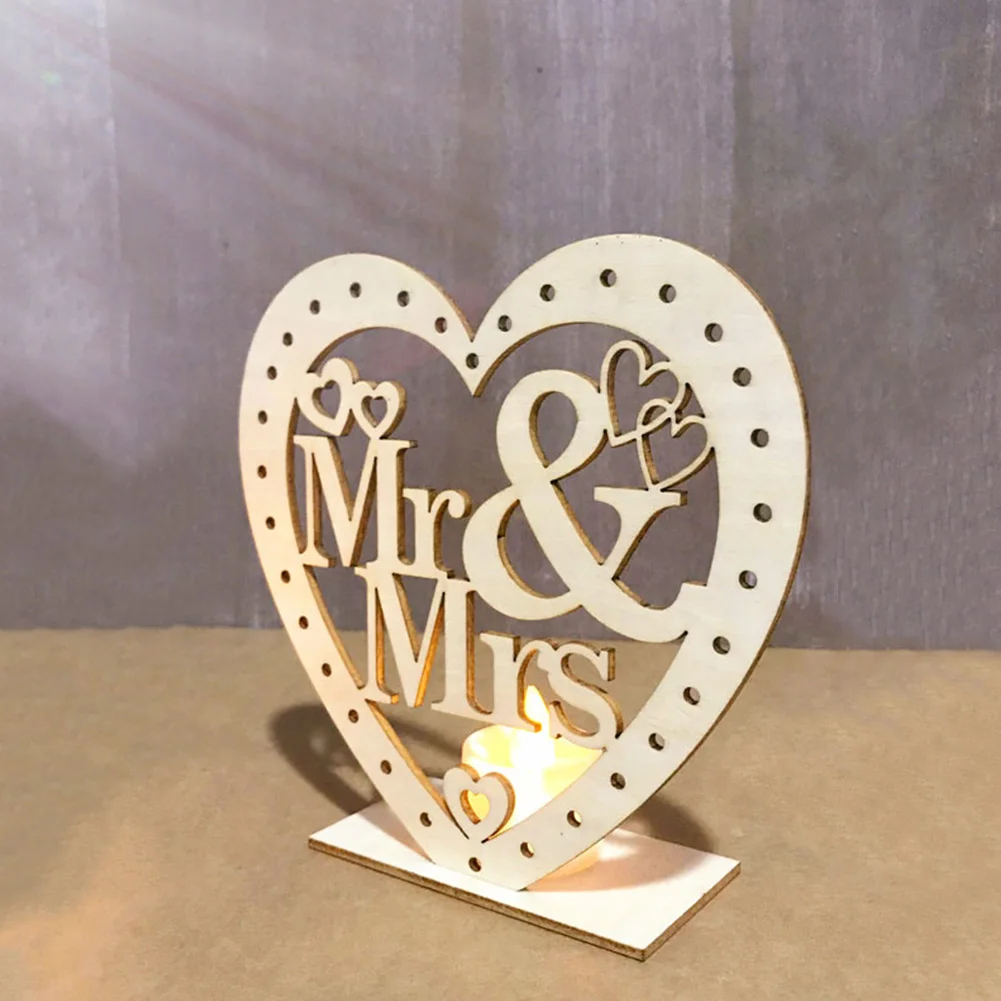 

Supply With LED Light Wooden Sign Crafts Heart Shape Party Battery Operated Decoration Wedding Birthday Hollow Letters DIY Home