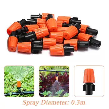 

15M 20 Spray Nozzles Orange Adjustable Micro Drop Irrigation Atomizing Set Garden Watering Kits Irrigation Systems Cooling