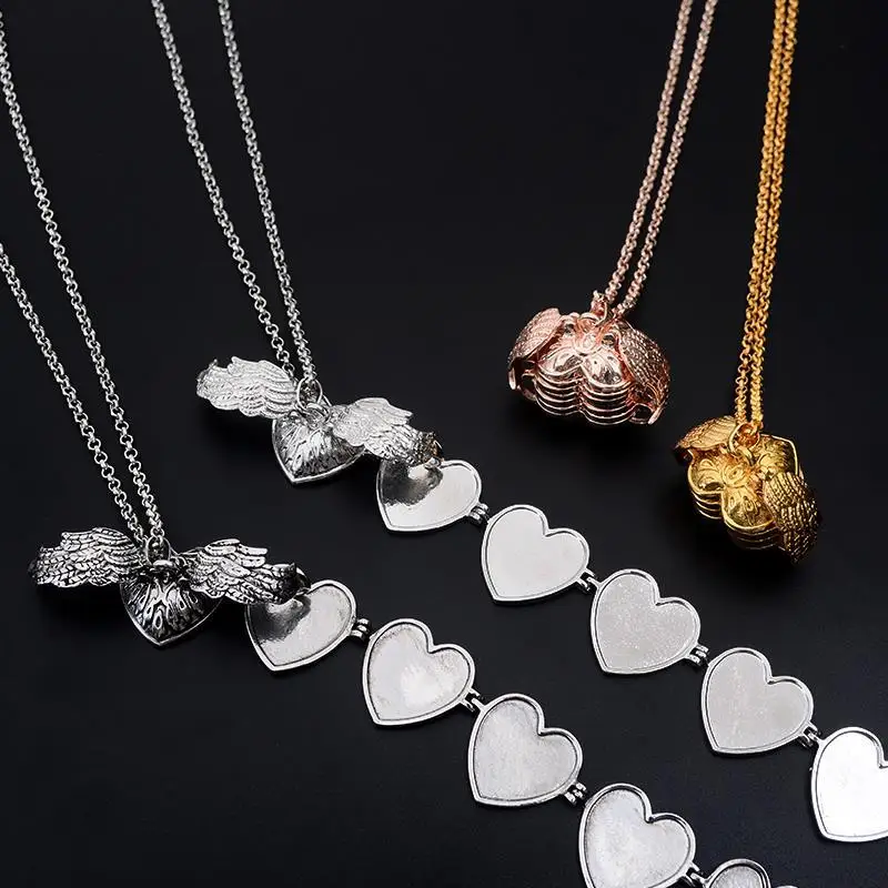 

Valentine Lover Gift Vintage Women Men Expanding Photo Locket Charm Pendant Necklace Shellhard Oval Round Heart Shape Necklace