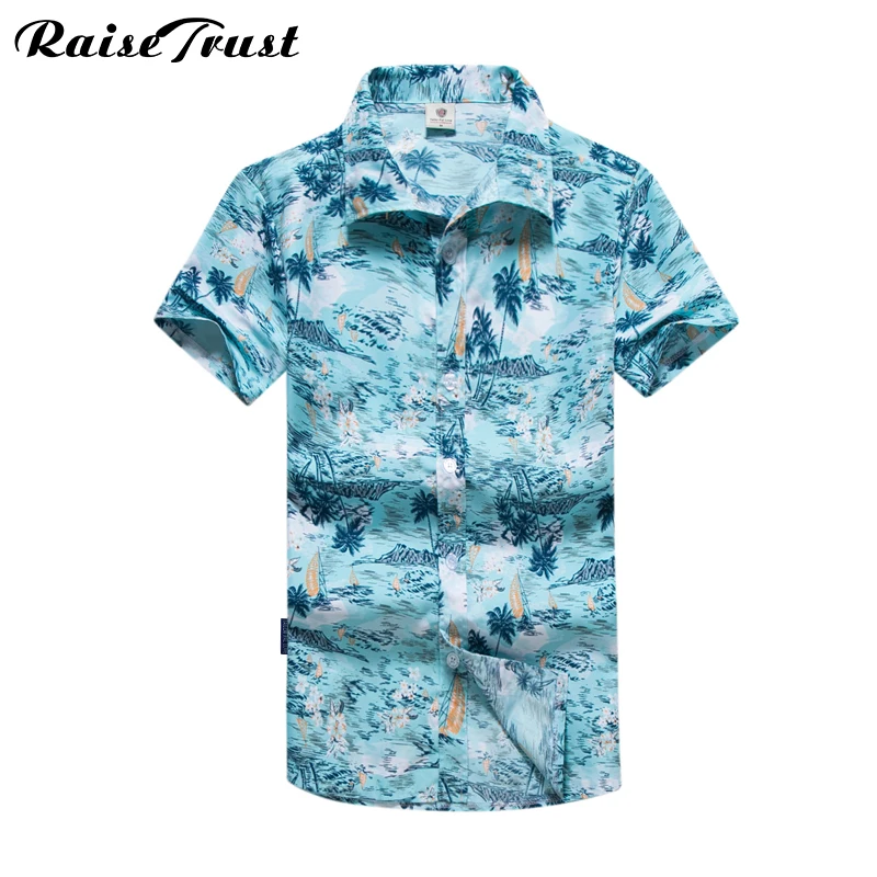 

2017 New Style Men's Hawaiian Shirts Summer Fashion Short Sleeve Casual Male Shirt Big Size M to 5XL Hot Selling Brand Clothing
