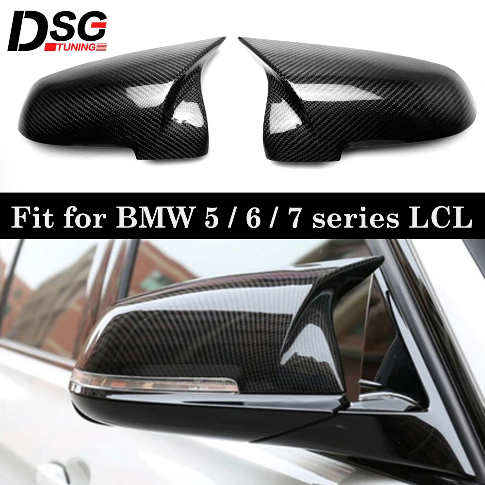 Best One Pair Carbon Mirror Cap For BMW F10 F11 F18 F07 F12 F13 F06 F01 F02 F03 F04 LCL 2014 IN Gloss Black Mirror Cover