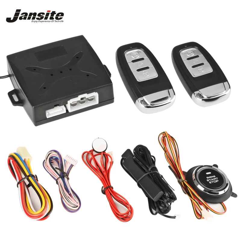 

Jansite Auto Car Alarm Engine Push Button Start Stop Lock Ignition Switch Keyless Entry System Starter Anti-theft System