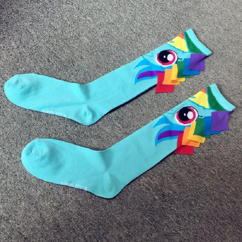 

2018 Real New Sexy Stockings Knee Socks Stocking Europe Autumn Sweet Cartoon For Ponytail Hand-sewn Cotton Socks Gaotong