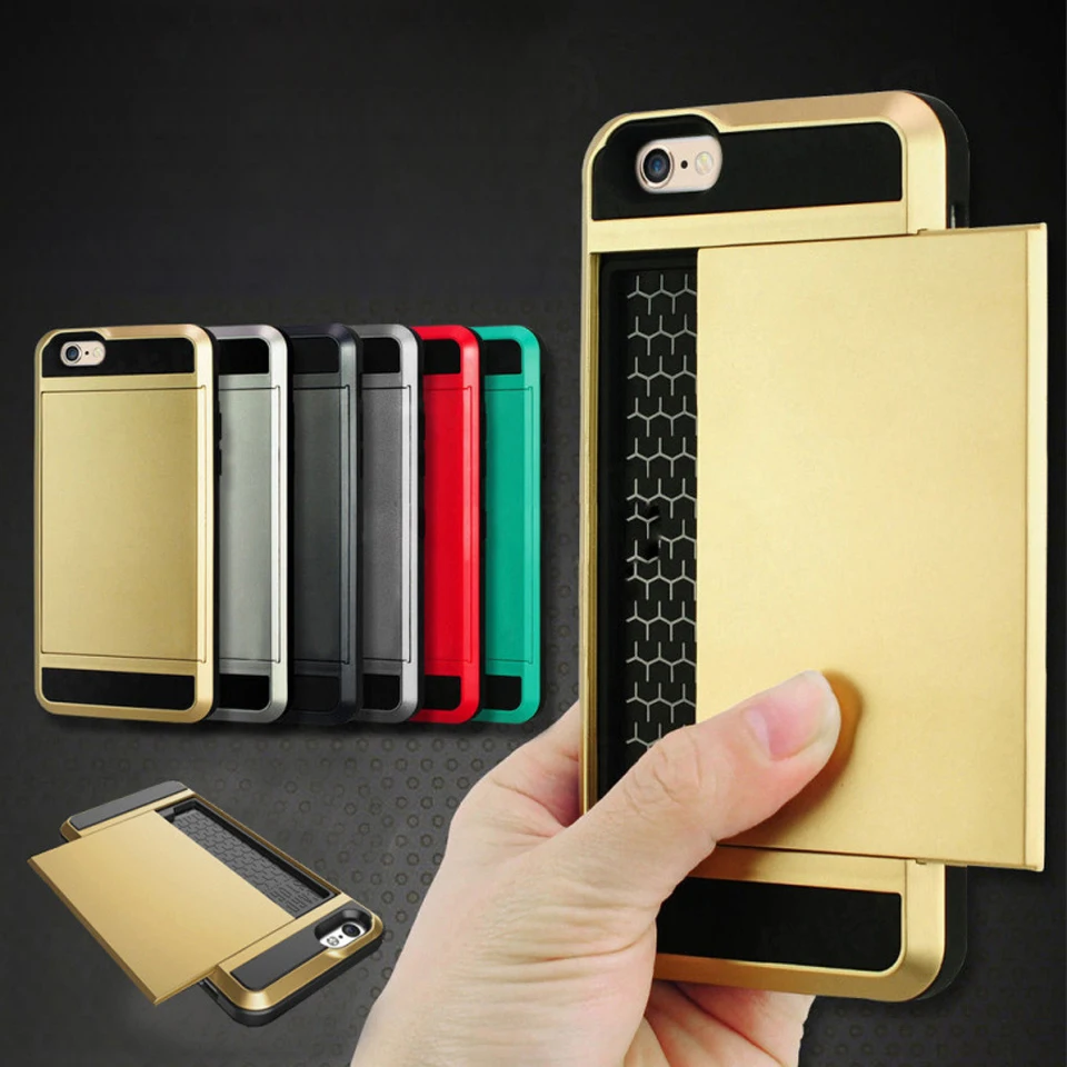 Case For iphone 7 X 6 6s 8 Plus Samsung S7 S8 Edge Note 5 A3 A5 A7 2016 Wallet Plastic + Rubber Cover Hybrid Armor Phone Cases |