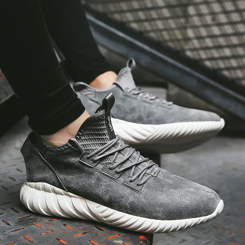 

2018 New Lace Up Slip On Men Running Shoes Soft Platform Harajuku Streetwear Sneakers Trainer Outdoor Workout Jogger Sport Shoes
