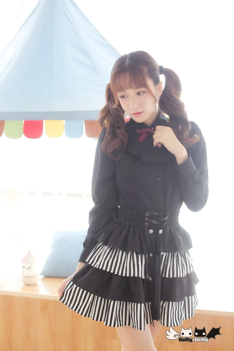 Princess Sweet Lolita Skirt H Tall Waist Draw String Double