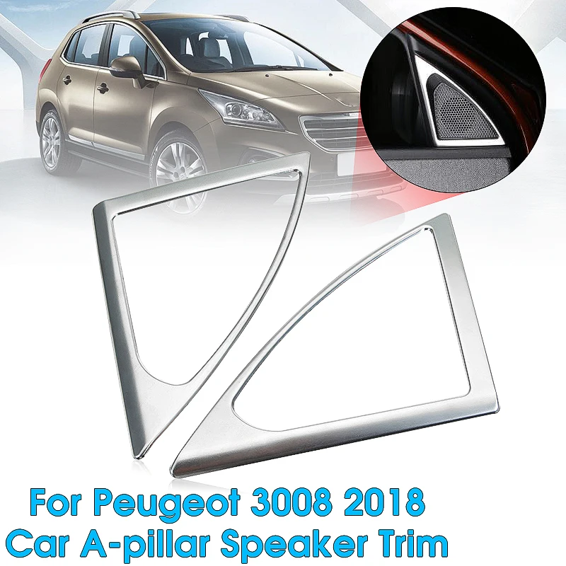 

2pcs Car A-pillar Speaker Loudspeaker Horn Decoration Cover Trim Sticker Interior Accessories For Peugeot 3008 2017