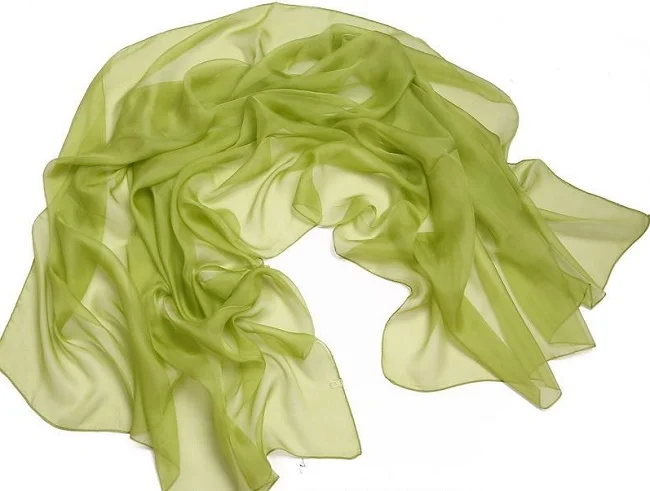 

Female silk chiffon long scarf super size for women 110*180cm lemon green ouya summer shawl for fashion neck wear beach