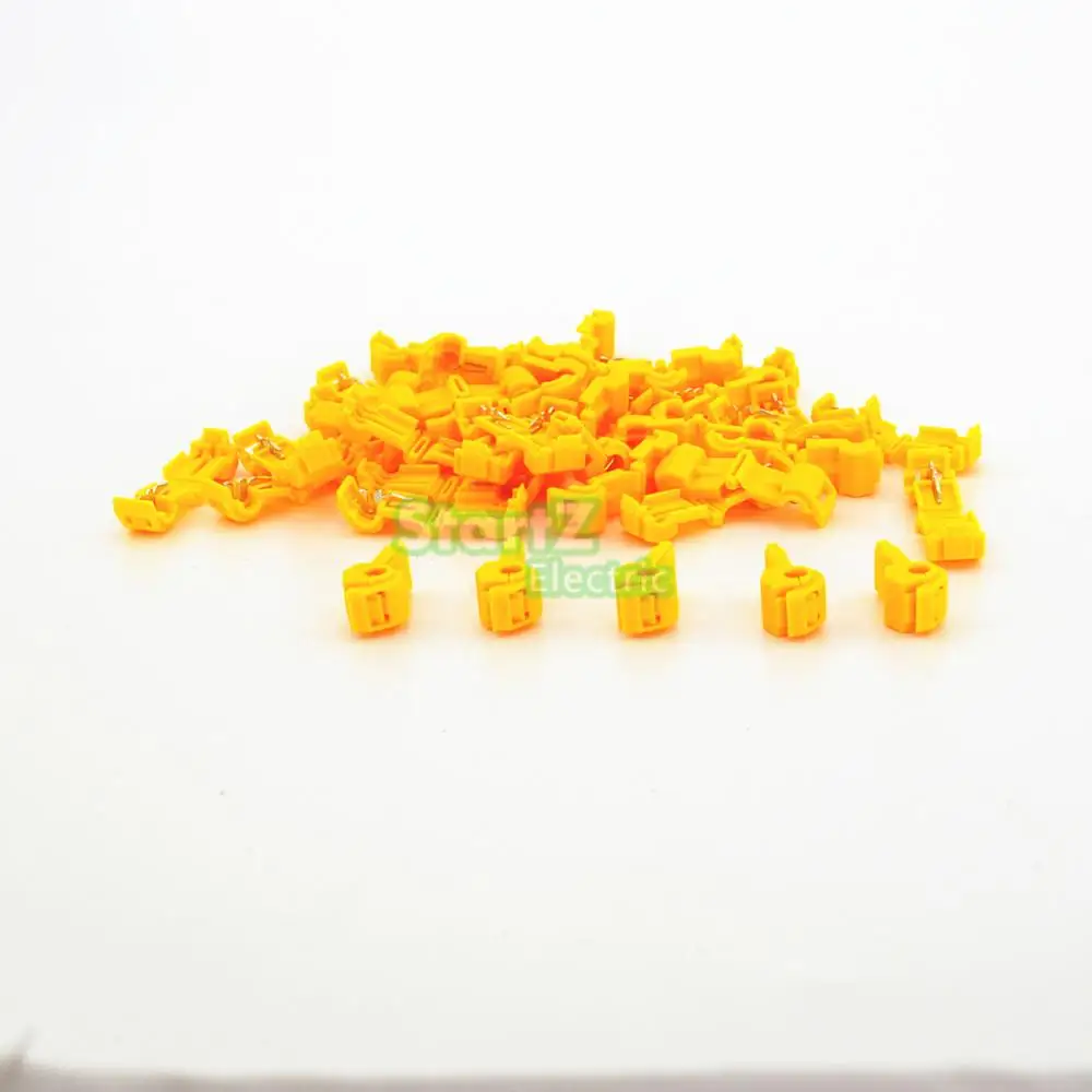 

100Pcs Yellow Quick Splice Wire Male Spade Connector 4.0-6.0 Square Milimeter 12-10AWG