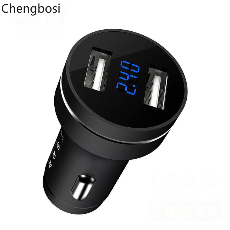 

2.4A 5V Dual USB Car Charger LED Display Quick Charge Moblie Phone Fast Charging Car Charger for iPhone Samsung Tablet Auto