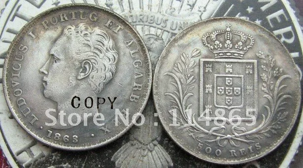 

1863 PORTUGAL ,500 REIS copy coins commemorative coins-replica coins medal coins collectibles badge