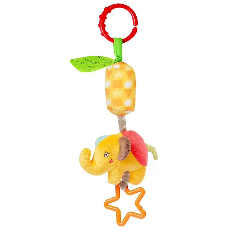 Cute Cartoon Animal Pendant Baby Stroller Cribs Toys Soft Plush Appease Doll Rattles For Infant Toddler Hanging Bed Bell Gifts